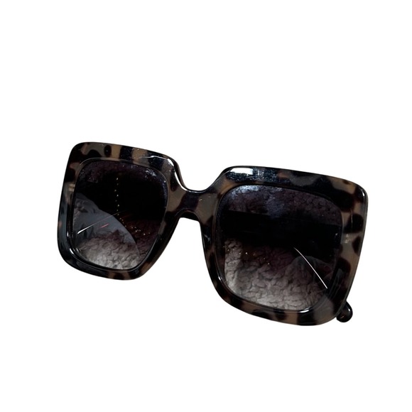 Accessories - Oversized Big Huge Square Leopard Tortoise Print Sunglasses‎ UV Protection